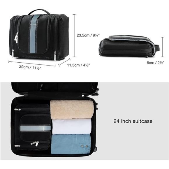 Toiletry Bag for Men Travel Toiletry Organizer with hanging hook Water-resistant - Picture 4 of 7